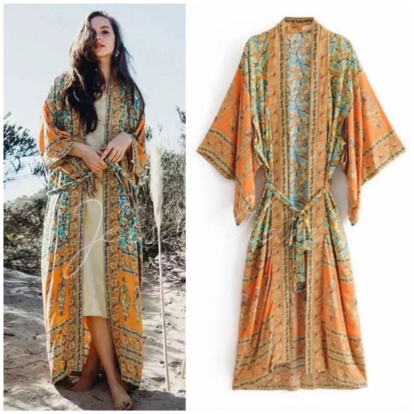 Tops - SOLD OUT Golden Fields Boho Kimono Wrap Robe